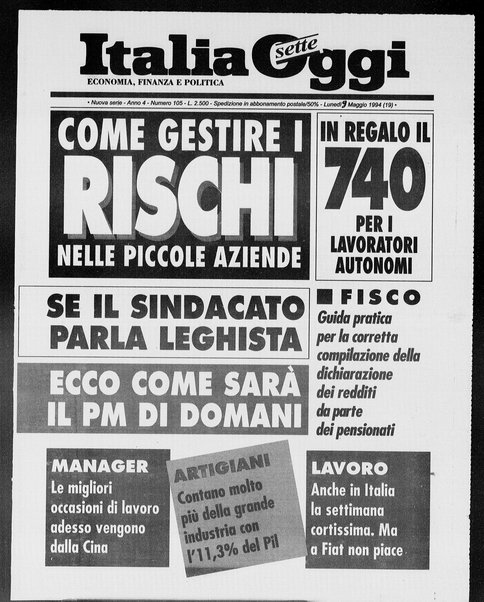 Italia oggi : quotidiano di economia finanza e politica